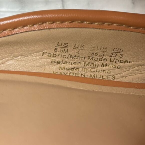 Naturalizer Kayden Mules slip on Womens 6.5 Brown Straw Fabric Low Block Heel - Picture 4 of 4